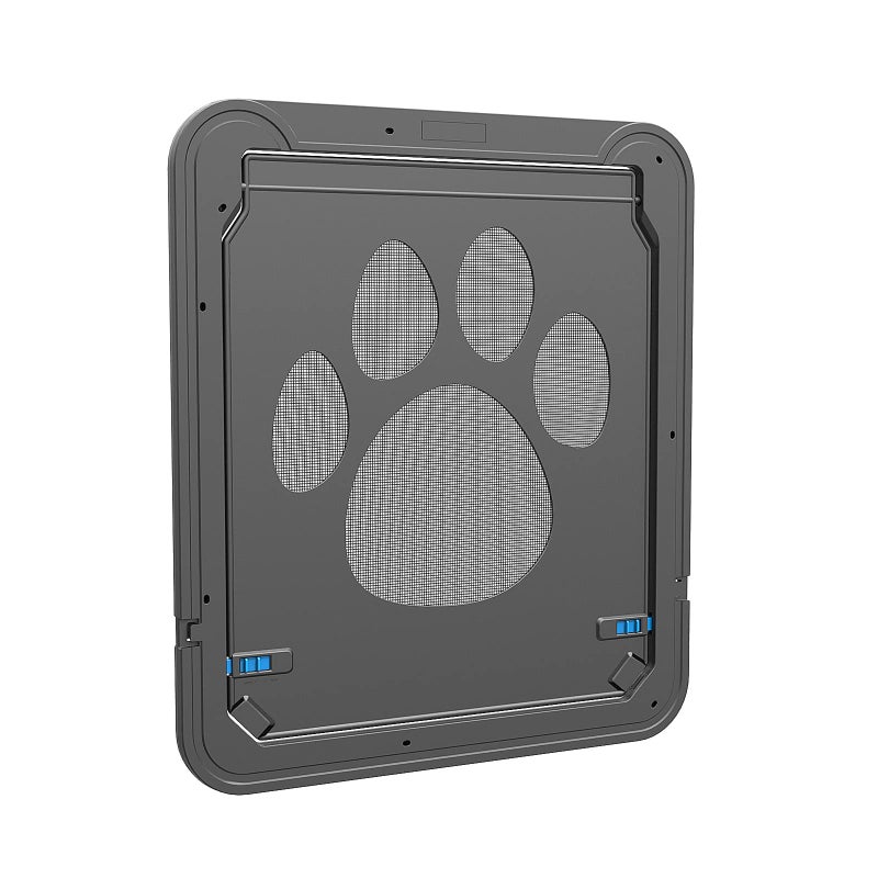 PETLESO Dog Door for Screen Doors, Large Dog Opening for Sliding Doors, Inner Flap 12"Ã—14" Lockable Magnetic with Automatic Close, Sturdy ABS Pet Doorway for Small to Large Dogs (Black) - Image 1